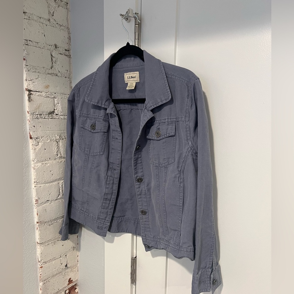 Women’s LLBean cotton/linen blend jacket, medium petite